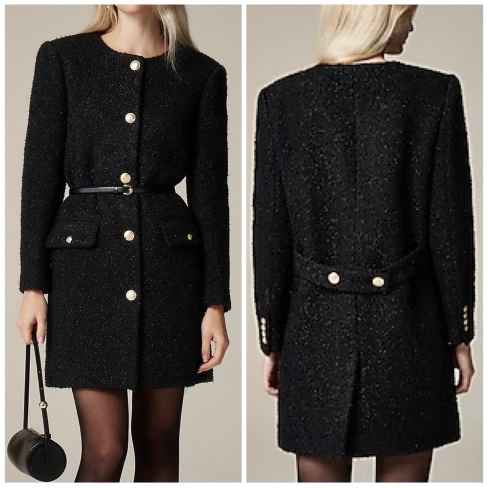 J.Crew Collarless Lady Coat in Textured tweed